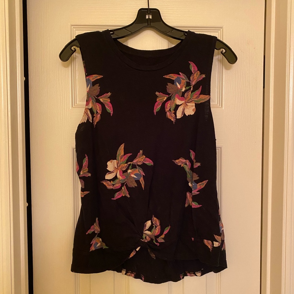Floral, Twist Front Tank Top